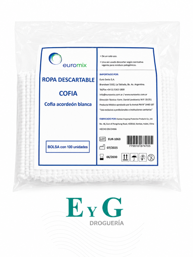 Cofias plisadas con ajuste — Euromix