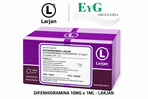 Difenhidramina 10 mg X 1 ml - Larjan