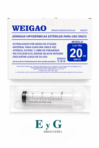 Jeringa 20 ml sin aguja — Weigao