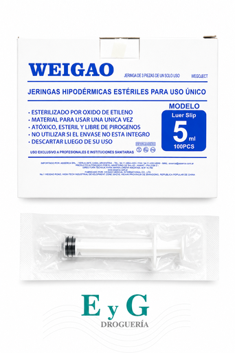 Jeringa 5 ml sin aguja — Weigao