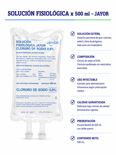 Solucion Fisiologica X 500 ml Jayor
