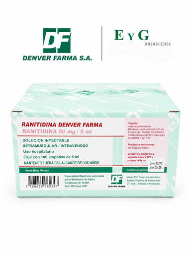 Ranitidina 50 mg/5 ml ampolla — Denver