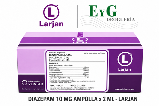 Diazepam 10 mg/2 ml ampolla — Larjan