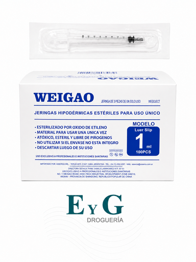 Jeringa 1 ml sin aguja — Weigao